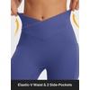 image:imagebaleaf Capri Leggings for Women Knee Length Yoga Workout Capirs Leggings with Pockets Tummy Control StretchClassic Navy