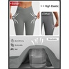 image:imagebaleaf Capri Leggings for Women Knee Length Yoga Workout Capirs Leggings with Pockets Tummy Control StretchDark Gray