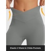 image:imagebaleaf Capri Leggings for Women Knee Length Yoga Workout Capirs Leggings with Pockets Tummy Control StretchDark Gray