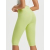 image:imagebaleaf Capri Leggings for Women Knee Length Yoga Workout Capirs Leggings with Pockets Tummy Control StretchLime Green