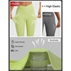 image:imagebaleaf Capri Leggings for Women Knee Length Yoga Workout Capirs Leggings with Pockets Tummy Control StretchLime Green