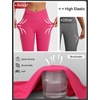 image:imagebaleaf Capri Leggings for Women Knee Length Yoga Workout Capirs Leggings with Pockets Tummy Control StretchRosy
