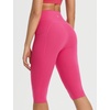 image:imagebaleaf Capri Leggings for Women Knee Length Yoga Workout Capirs Leggings with Pockets Tummy Control StretchRosy