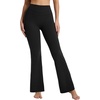 image:imagebaleaf Flare Leggings for Women Tummy Control with Pockets Yoga Pants High Waisted No Front Seam Bootcut PantsBlack