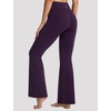 image:imagebaleaf Flare Leggings for Women Tummy Control with Pockets Yoga Pants High Waisted No Front Seam Bootcut PantsDark Purple