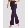 image:imagebaleaf Flare Leggings for Women Tummy Control with Pockets Yoga Pants High Waisted No Front Seam Bootcut PantsDark Purple