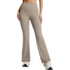 image:imagebaleaf Flare Leggings for Women Tummy Control with Pockets Yoga Pants High Waisted No Front Seam Bootcut PantsKhaki