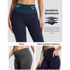 image:imagebaleaf Flare Leggings for Women Tummy Control with Pockets Yoga Pants High Waisted No Front Seam Bootcut PantsNavy Blue