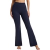 image:imagebaleaf Flare Leggings for Women Tummy Control with Pockets Yoga Pants High Waisted No Front Seam Bootcut PantsNavy Blue