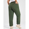image:imagebaleaf Plus Size Hiking Pants for Women Lightweight Quick Dry Cargo Joggers Water Resistant with 4 Zipper Pockets UPF 50Army Green