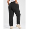 image:imagebaleaf Plus Size Hiking Pants for Women Lightweight Quick Dry Cargo Joggers Water Resistant with 4 Zipper Pockets UPF 50Black