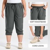 image:imagebaleaf Plus Size Hiking Pants for Women Lightweight Quick Dry Cargo Joggers Water Resistant with 4 Zipper Pockets UPF 50Dark Gray