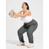image:imagebaleaf Plus Size Hiking Pants for Women Lightweight Quick Dry Cargo Joggers Water Resistant with 4 Zipper Pockets UPF 50Dark Gray