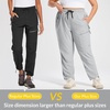image:imagebaleaf Plus Size Hiking Pants for Women Lightweight Quick Dry Cargo Joggers Water Resistant with 4 Zipper Pockets UPF 50Light Gray