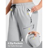 image:imagebaleaf Plus Size Hiking Pants for Women Lightweight Quick Dry Cargo Joggers Water Resistant with 4 Zipper Pockets UPF 50Light Gray