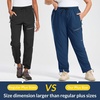 image:imagebaleaf Plus Size Hiking Pants for Women Lightweight Quick Dry Cargo Joggers Water Resistant with 4 Zipper Pockets UPF 50Navy Blue