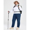 image:imagebaleaf Plus Size Hiking Pants for Women Lightweight Quick Dry Cargo Joggers Water Resistant with 4 Zipper Pockets UPF 50Navy Blue