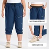 image:imagebaleaf Plus Size Hiking Pants for Women Lightweight Quick Dry Cargo Joggers Water Resistant with 4 Zipper Pockets UPF 50Navy Blue