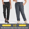 image:imagebaleaf Plus Size Hiking Pants for Women Lightweight Quick Dry Cargo Joggers Water Resistant with 4 Zipper Pockets UPF 50Plum Kitten