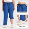 image:imagebaleaf Plus Size Hiking Pants for Women Lightweight Quick Dry Cargo Joggers Water Resistant with 4 Zipper Pockets UPF 50Royal Blue