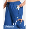 image:imagebaleaf Plus Size Hiking Pants for Women Lightweight Quick Dry Cargo Joggers Water Resistant with 4 Zipper Pockets UPF 50Royal Blue