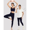 image:imagebaleaf Womens 25 High Waisted Compression Yoga Leggings  No Front Seam Lycra Stretchy Petite LengthUltra Soft Mid Compression 1 Back Pocket to Hold Small ThingsNavy Blue