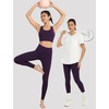 image:imagebaleaf Womens 25 High Waisted Compression Yoga Leggings  No Front Seam Lycra Stretchy Petite LengthUltra Soft Mid Compression 1 Back Pocket to Hold Small ThingsDark Purple
