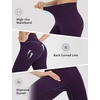 image:imagebaleaf Womens 25 High Waisted Compression Yoga Leggings  No Front Seam Lycra Stretchy Petite LengthUltra Soft Mid Compression 1 Back Pocket to Hold Small ThingsDark Purple
