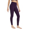 image:imagebaleaf Womens 25 High Waisted Compression Yoga Leggings  No Front Seam Lycra Stretchy Petite LengthUltra Soft Mid Compression 1 Back Pocket to Hold Small ThingsDark Purple