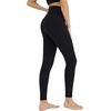 image:imagebaleaf Womens 25 High Waisted Compression Yoga Leggings  No Front Seam Lycra Stretchy Petite LengthUltra Soft Mid Compression 1 Back Pocket to Hold Small ThingsBlack