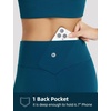 image:imagebaleaf Womens 25 High Waisted Compression Yoga Leggings  No Front Seam Lycra Stretchy Petite LengthUltra Soft Mid Compression 1 Back Pocket to Hold Small ThingsBlue