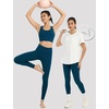 image:imagebaleaf Womens 25 High Waisted Compression Yoga Leggings  No Front Seam Lycra Stretchy Petite LengthUltra Soft Mid Compression 1 Back Pocket to Hold Small ThingsBlue