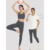 image:imagebaleaf Womens 25 High Waisted Compression Yoga Leggings  No Front Seam Lycra Stretchy Petite LengthUltra Soft Mid Compression 1 Back Pocket to Hold Small ThingsDark Gray