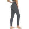image:imagebaleaf Womens 25 High Waisted Compression Yoga Leggings  No Front Seam Lycra Stretchy Petite LengthUltra Soft Mid Compression 1 Back Pocket to Hold Small ThingsDark Gray