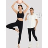 image:imagebaleaf Womens 25 High Waisted Compression Yoga Leggings  No Front Seam Lycra Stretchy Petite LengthUltra Soft Mid Compression 1 Back Pocket to Hold Small ThingsBlack