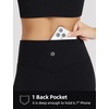 image:imagebaleaf Womens 25 High Waisted Compression Yoga Leggings  No Front Seam Lycra Stretchy Petite LengthUltra Soft Mid Compression 1 Back Pocket to Hold Small ThingsBlack