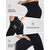 image:imagebaleaf Womens 25 High Waisted Compression Yoga Leggings  No Front Seam Lycra Stretchy Petite LengthUltra Soft Mid Compression 1 Back Pocket to Hold Small ThingsBlack