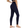 image:imagebaleaf Womens 25 High Waisted Compression Yoga Leggings  No Front Seam Lycra Stretchy Petite LengthUltra Soft Mid Compression 1 Back Pocket to Hold Small ThingsNavy Blue