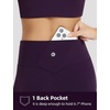 image:imagebaleaf Womens 25 High Waisted Compression Yoga Leggings  No Front Seam Lycra Stretchy Petite LengthUltra Soft Mid Compression 1 Back Pocket to Hold Small ThingsDark Purple