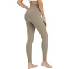 image:imagebaleaf Womens 25 High Waisted Compression Yoga Leggings  No Front Seam Lycra Stretchy Petite LengthUltra Soft Mid Compression 1 Back Pocket to Hold Small ThingsKhaki