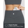 image:imagebaleaf Womens 25 High Waisted Compression Yoga Leggings  No Front Seam Lycra Stretchy Petite LengthUltra Soft Mid Compression 1 Back Pocket to Hold Small ThingsDark Gray