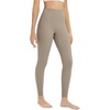 image:imagebaleaf Womens 25 High Waisted Compression Yoga Leggings  No Front Seam Lycra Stretchy Petite LengthUltra Soft Mid Compression 1 Back Pocket to Hold Small ThingsKhaki