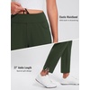 image:imagebaleaf Womens Fleece Lined Pant Waterproof Thermal Pocket Cold Weather Gear  27 Tapered Ankle Length Warm Fleece Lined With builtin drawstring Cold Weather Gear Work Golf CasualGreen