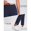 image:imagebaleaf Womens Fleece Lined Pant Waterproof Thermal Pocket Cold Weather Gear  27 Tapered Ankle Length Warm Fleece Lined With builtin drawstring Cold Weather Gear Work Golf CasualNavy
