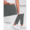 image:imagebaleaf Womens Fleece Lined Pant Waterproof Thermal Pocket Cold Weather Gear  27 Tapered Ankle Length Warm Fleece Lined With builtin drawstring Cold Weather Gear Work Golf CasualGrey