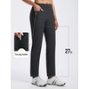 image:imagebaleaf Womens Golf Pants 27 Casual Work Travel Rivet High Waist PocketsBlack