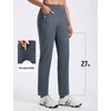 image:imagebaleaf Womens Golf Pants 27 Casual Work Travel Rivet High Waist PocketsDark Gray