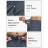image:imagebaleaf Womens Golf Pants 27 Casual Work Travel Rivet High Waist PocketsDark Gray