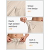 image:imagebaleaf Womens Golf Pants 27 Casual Work Travel Rivet High Waist PocketsKhaki