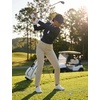 image:imagebaleaf Womens Golf Pants 27 Casual Work Travel Rivet High Waist PocketsKhaki